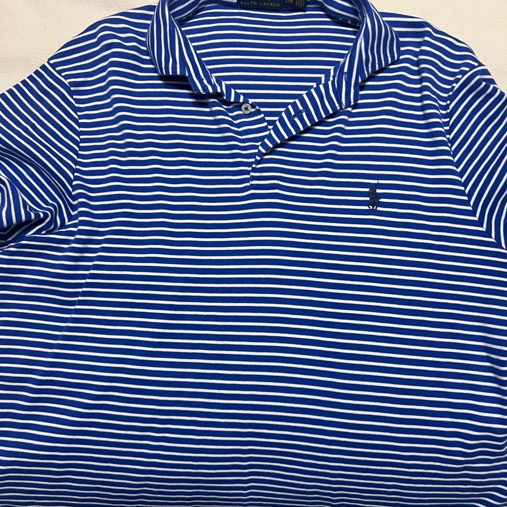 Ralph Lauren Navy and White Striped Polo